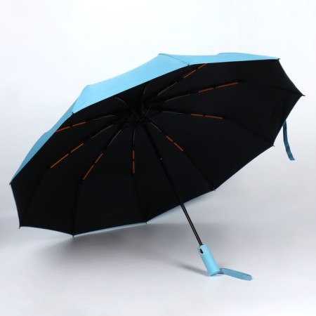 Automatic “monoton” umbrella, 3 additions, 10 spokes, r = 51 cm, blue color-2