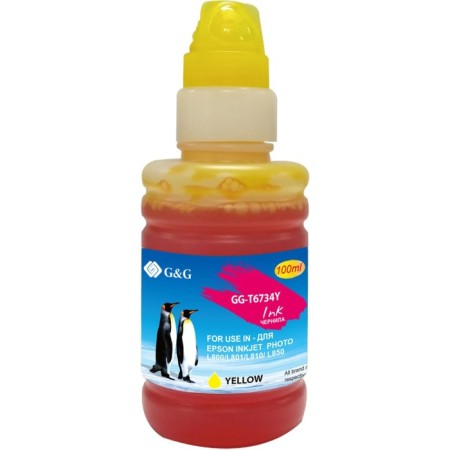 Ink G&G GG-T6734Y, for Epson L800/L805/L810/L850, 100ml, yellow-1