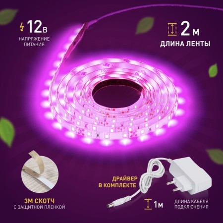 LED tape for plants Fito-Strip Light-RB-2M red-blue spectrum, 2 m, IP65 with adaptation-10