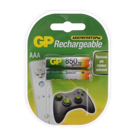 Battery GP, Ni-MH, AAA, HR03-2BL, 1.2V, 850 mAh, blister, 2 pcs.