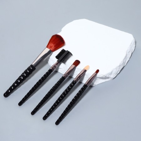 A set of makeup brushes, 5 objects, black color-3