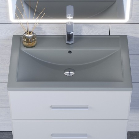Sink uperwood Foster Quartz 70 cm, quartz, gray matte, concrete-1