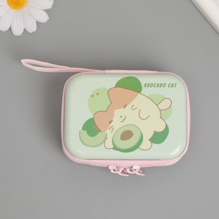 Casket Metal with zipper "Fruit meow" MIX 9x6.5x3.3 cm-3