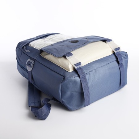 School set. A backpack with a zipper, core, bag, pencil case, bag for coins, blue color-7