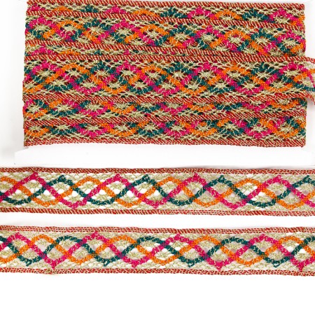 Colored braid with lurex, 3 cm, in a roll 10 meters-2