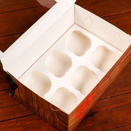 Packaging for 6 cupcakes with the window "Gift for you", 25 x 17 x 10 cm-6