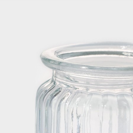 Glass Bank for bulk products with a ceramic lid of the bunny in gold, 230 ml-3