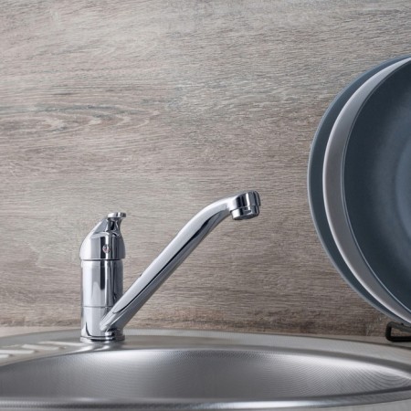 Kitchen mixer RMS SL128-004F-25, single-leaf, medium surge, on a nut, chrome-2