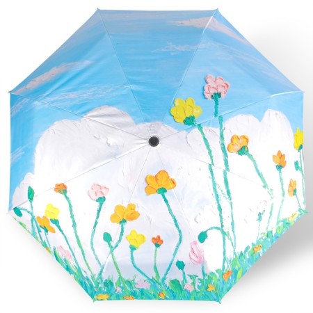 Automatic "Flowers" umbrella, 3 additions, 8 spokes, r = 49 cm, color mix-5
