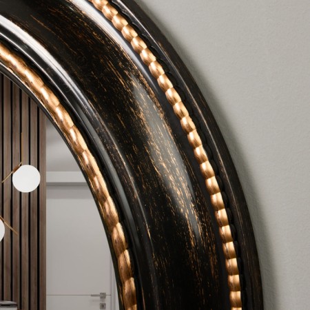 Interior, wall mirror, d = 60 cm, black with bronze-1