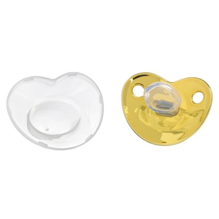 Nipple - Orthodontic dummy "Crown", with a cap, +12 months, gold, rhinestones-2