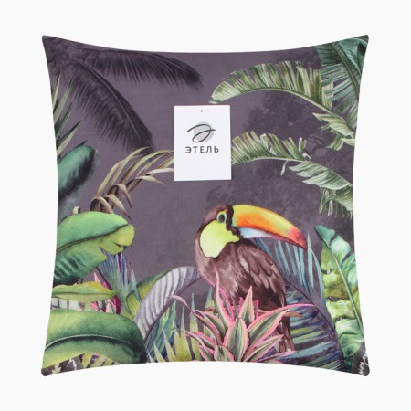 Pillowcase Decorative Ethel Toucan 45x45cm, Polyester, Velur-5