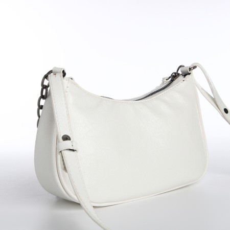 Bag Women's Cross-Bodi, with a zipper, white color-2