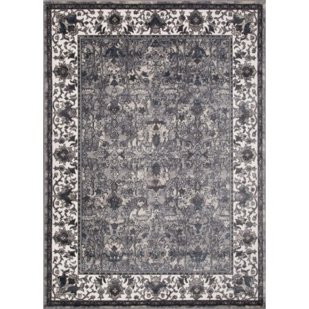 Rectangular carpet Merinos Atlantis, size 240x340 cm, Cream-Gray color