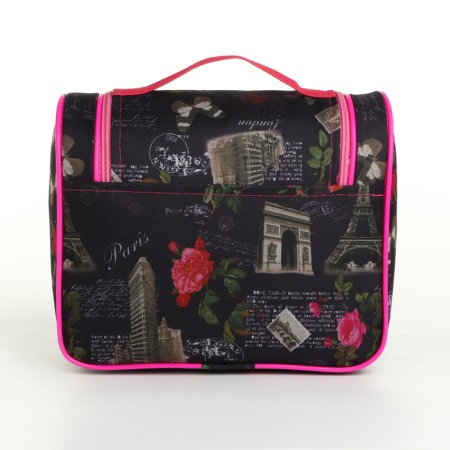 Cosmetic bag with lightning, black color-1