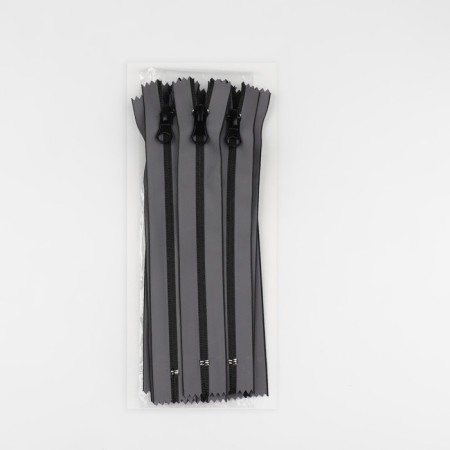 Lightning "Spiral", No. 5, insoluble, waterproof, reflective, castle machine, 18 cm, gray color.-2