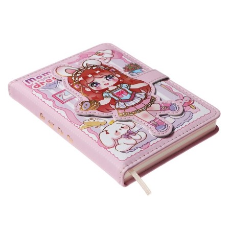 Gift notebook, A6, 100 sheets, color block, with a curly knife, PVC cover, "Anime", mix-5