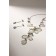 Set 2 objects: earrings, necklace "sophistication" a winter flower, white in silver, 40cm