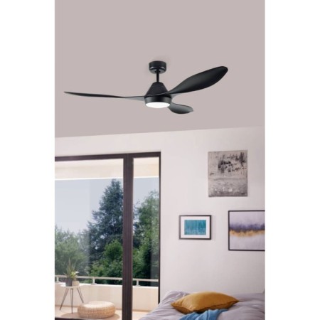 Ceiling fan with Antibes lamp, 18W, LED, 4000K, steel, black mat, acrylic-1