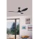 Ceiling fan with Antibes lamp, 18W, LED, 4000K, steel, black mat, acrylic