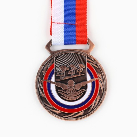 Thematic medal 193 "Swimming", bronze, d = 5 cm-1