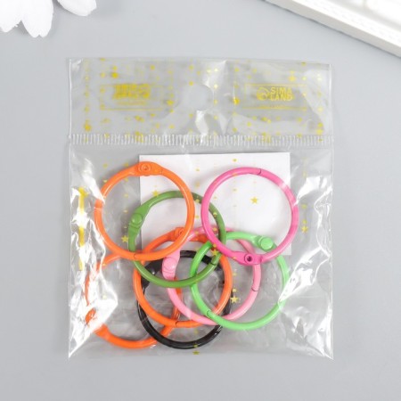 Ring for creativity (for photo albums) "Color" MIX int. D = 2.5 cm external. D = 3 cm set 8 pcs 91494-4