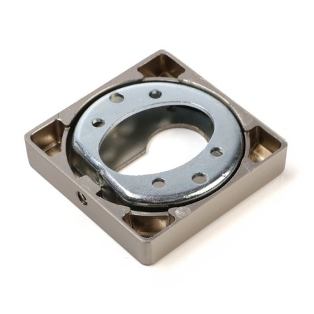 Lockland cylinder overlay, square, satin nickel color, kit.-4