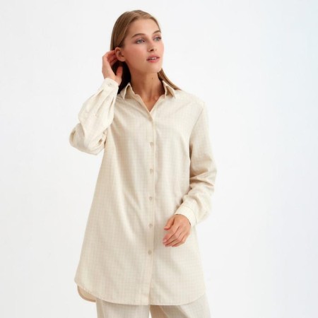 Women's shirt Minaku: Home Collection Beige color, pr 42-7
