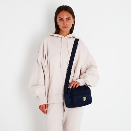 Bag Cross-Bodi with a zipper, blue color-5