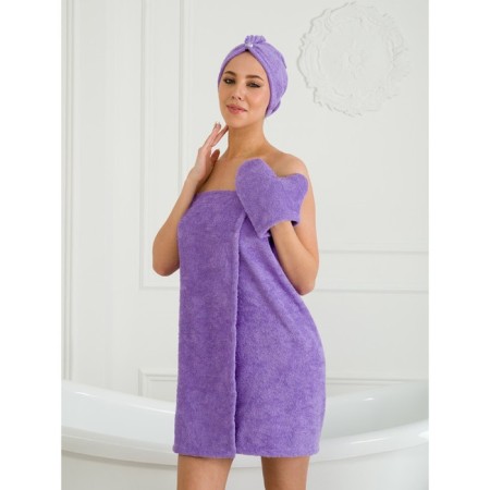 Set for a female bath: Chalma, Pareo, Mittens, S-L size-1