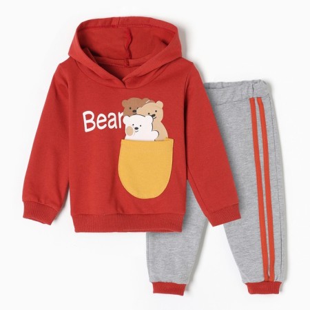 Kit for children (sweatshirt/trousers), brick color, height 74 cm