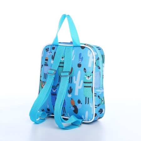 Baby backpack on lightning, external pocket, blue color-3