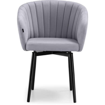Montshau stool on a metal frame spinning, metal/velor, black/gray 60x53x83 cm-2