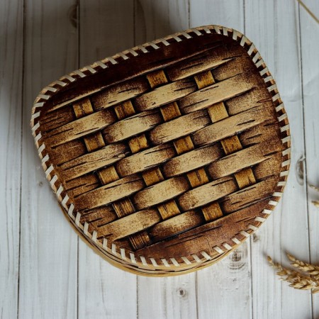 Batonnitsa "Whole wicker", on a hinge, 21 × 18.5 × 13 cm, birch bark-2