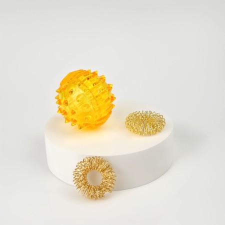 Hands and legs massage, d = 3.5 cm, 2 rings, yellow color-3