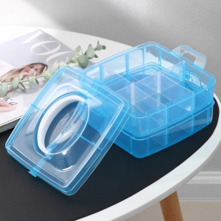 Organizer for storage, 2 tiers, 12 cells, 16 × 15 × 9 cm, color mix-7