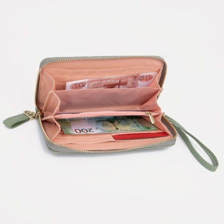 Women's wallet with lightning, green color-3