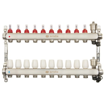Collector Group ONDO, 1 "X3/4", 10 outputs, with consumables, stainless steel