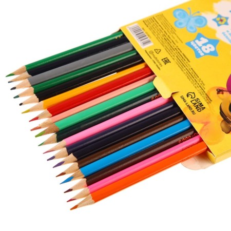 Color pencils, 18 colors, trihedral, Smeshariki-3