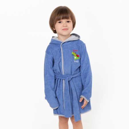 Dark blue/dinosaurus robe, height 110, Makra, 100% cotton