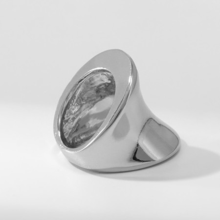 Ring Metal "Trend" concave, color silver size 17-2