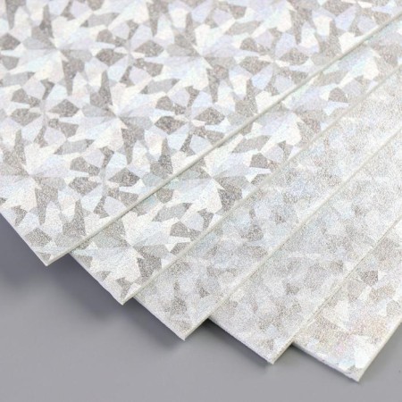 Foamiran metallized "Flash silver" 2 mm format A4 set 5 sheets-2