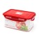 OURSSON plastic container, CP1503S/RD, red cover, 1.5 l, rectangular