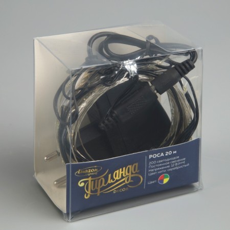 Garland "thread" 20 m dew, ip20, silver thread, 200 LED, glow of multi, 12 V-5
