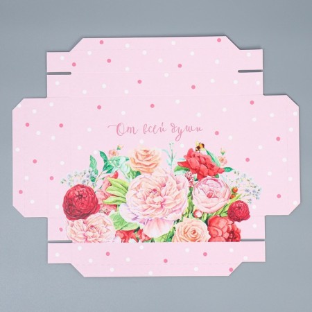 Gift folding box, packaging, "flowers", 21 x 15 x 7 cm-5