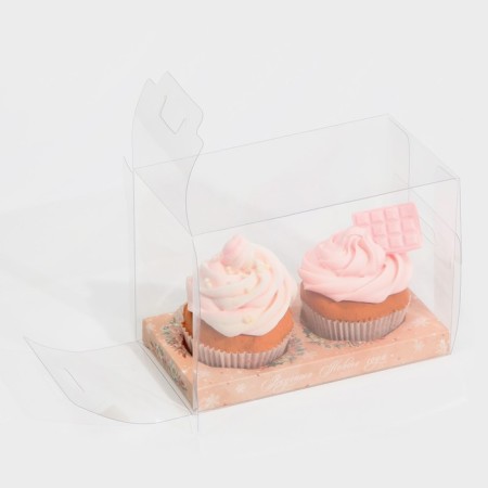 Box for Capcake "Winter Flowers", 8 x 16 x 11.5 cm, New Year-4