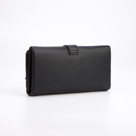 Women's wallet on the button, black color-1