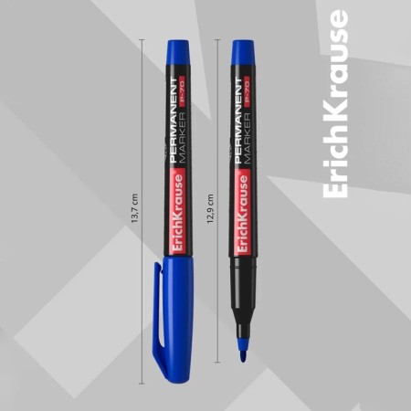 Permanent Erichkrause P-70, 1.0 mm marker, for writing on any surface, blue-2