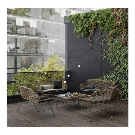 Coffee table Vetle, 800 × 400 × 400 mm, beige color / black-11