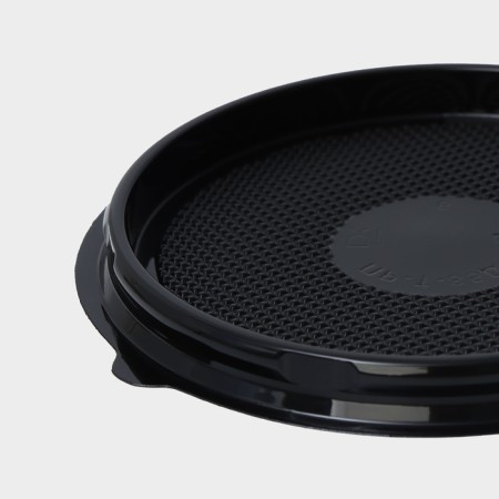 Container plastic disposable pr-S-85D, round, cover, D = 11 cm, black color, 65 pcs/un-3